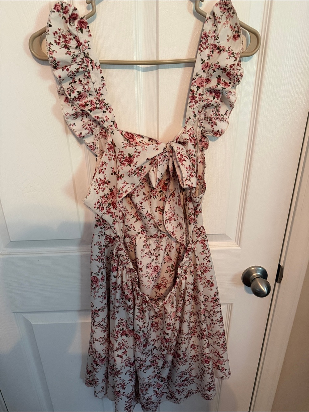 Floral Ruffle Strap Sundress - White & Red - Picture 2 of 2